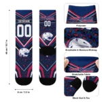 South Alabama Jaguars Socks Personalized Leopard Print Blue Black Best Selling