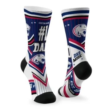 South Alabama Jaguars Socks Personalized Pinstripe Chevron Blue White Fashion Forward