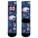 South Alabama Jaguars Socks Personalized Scattered Icons Blue Best Selling