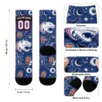 South Alabama Jaguars Socks Personalized Scattered Icons Blue Best Selling