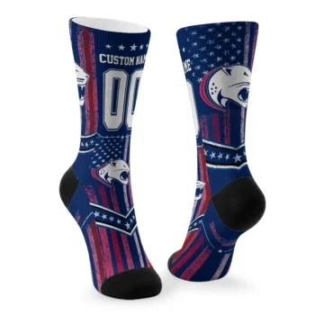 South Alabama Jaguars Socks Personalized Star Stripes Blue White Fashion Forward