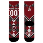 South Carolina Gamecocks Socks Custom Argyle Pattern Garnet Best Selling