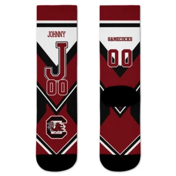 South Carolina Gamecocks Socks Custom Arrow Blocks Garnet Best Selling
