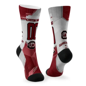 South Carolina Gamecocks Socks Custom Geometric Tech Garnet Fashion Forward