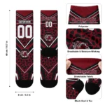 South Carolina Gamecocks Socks Custom Leopard Print Garnet Black Best Selling