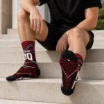 South Carolina Gamecocks Socks Custom Leopard Print Garnet Black Best Selling