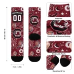 South Carolina Gamecocks Socks Custom Scattered Icons Garnet Best Selling