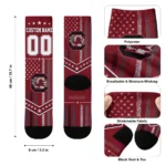 South Carolina Gamecocks Socks Custom Star Stripes Garnet White Best Selling