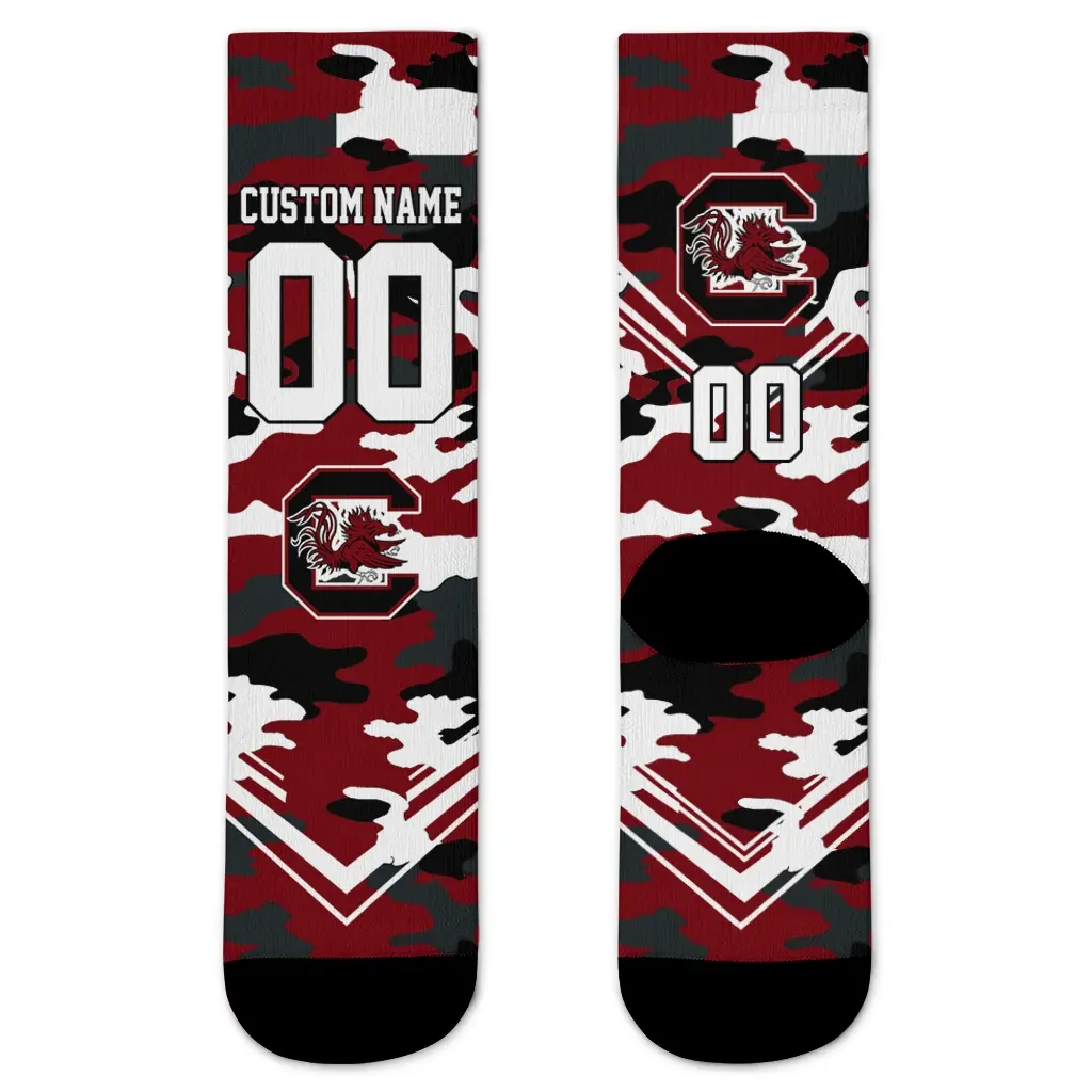 South Carolina Gamecocks Socks Custom Woodland Camo Garnet Best Selling South Carolina Gamecocks Socks Custom Woodland Camo Garnet Best Selling