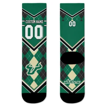South Florida Bulls Socks Custom Argyle Pattern Green Best Selling