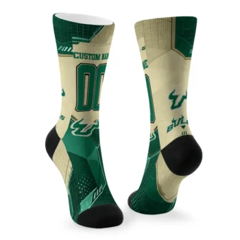 South Florida Bulls Socks Custom Geometric Tech Green Fashion Forward
