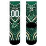 South Florida Bulls Socks Custom Leopard Print Green Black Best Selling