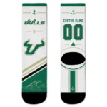 South Florida Bulls Socks Custom Nautical Icons Green White Best Selling