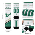 South Florida Bulls Socks Custom Nautical Icons Green White Best Selling