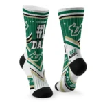 South Florida Bulls Socks Custom Pinstripe Chevron Green White Best Selling