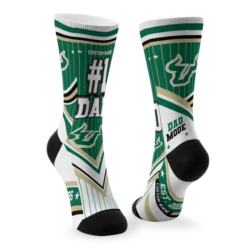 South Florida Bulls Socks Custom Pinstripe Chevron Green White Fashion Forward South Florida Bulls Socks Custom Pinstripe Chevron Green White Fashion Forward