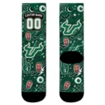 South Florida Bulls Socks Custom Scattered Icons Green Best Selling