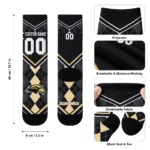 Southern Miss Golden Eagles Socks Customized Argyle Pattern Black Best Selling