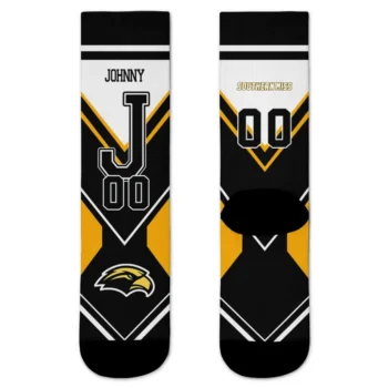 Southern Miss Golden Eagles Socks Customized Arrow Blocks Black Best Selling