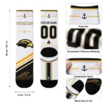 Southern Miss Golden Eagles Socks Customized Nautical Icons Black White Best Selling