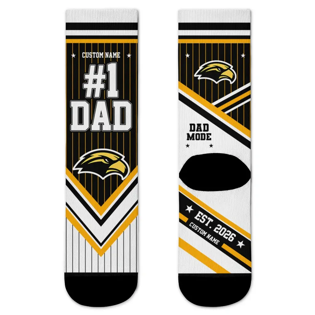Southern Miss Golden Eagles Socks Customized Pinstripe Chevron Black White Best Selling Southern Miss Golden Eagles Socks Customized Pinstripe Chevron Black White Best Selling