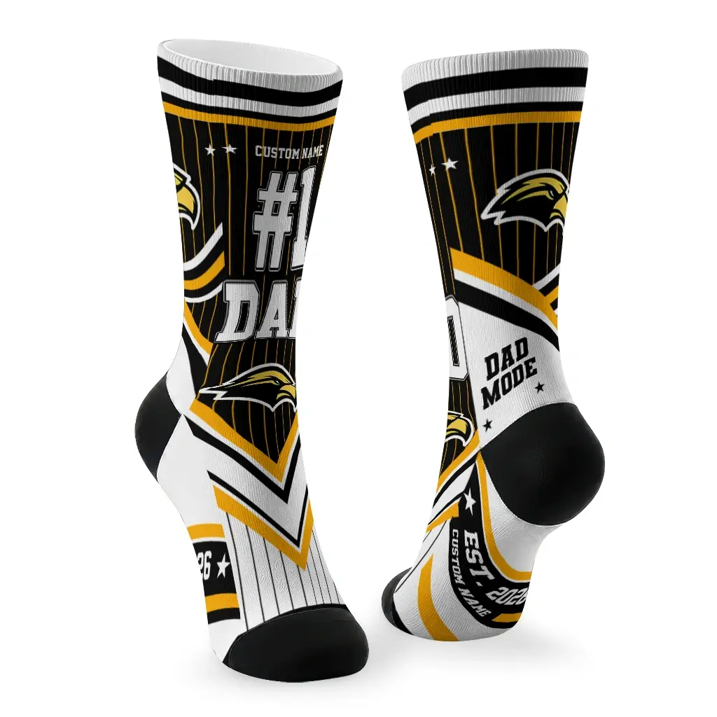 Southern Miss Golden Eagles Socks Customized Pinstripe Chevron Black White Fashion Forward Southern Miss Golden Eagles Socks Customized Pinstripe Chevron Black White Fashion Forward