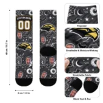 Southern Miss Golden Eagles Socks Customized Scattered Icons Black Best Selling