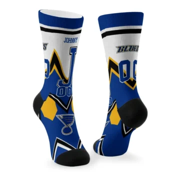 St Louis Blues Socks Custom Arrow Blocks Blue Fashion Forward