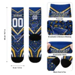 St Louis Blues Socks Custom Leopard Print Blue Black Best Selling