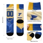 St Louis Blues Socks Customized Geometric Tech Blue Best Selling
