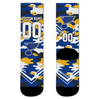 St Louis Blues Socks Customized Woodland Camo Blue Best Selling