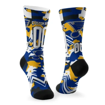 St Louis Blues Socks Customized Woodland Camo Blue Fashion Forward