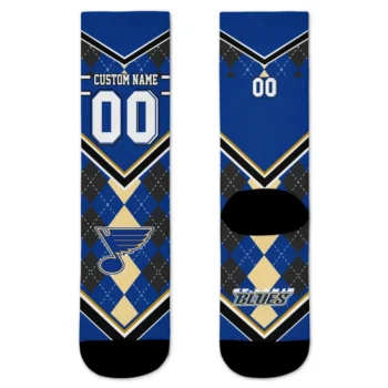 St Louis Blues Socks Personalized Argyle Pattern Blue Best Selling