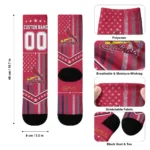 St Louis Cardinals Socks Custom Star Stripes Red White Best Selling