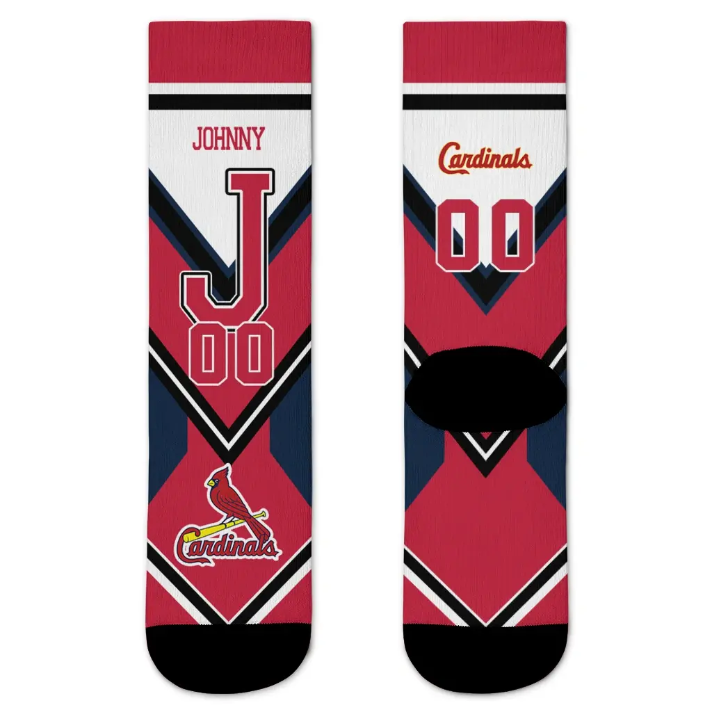 St Louis Cardinals Socks Customized Arrow Blocks Red Best Selling St Louis Cardinals Socks Customized Arrow Blocks Red Best Selling