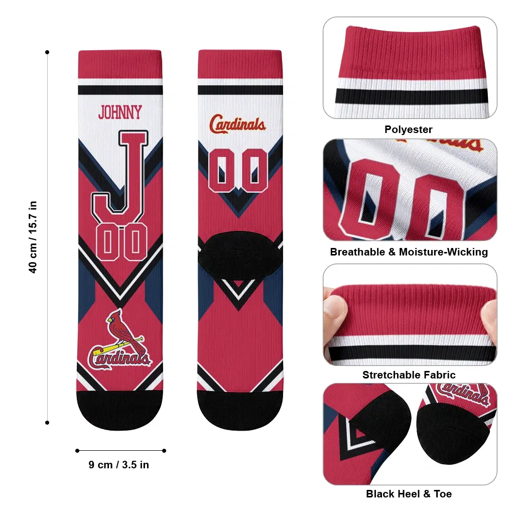 St Louis Cardinals Socks Customized Arrow Blocks Red High Quality St Louis Cardinals Socks Customized Arrow Blocks Red High Quality