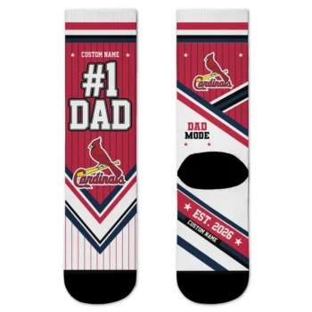 St. Louis Cardinals Socks - Customized Pinstripe Chevron Red White