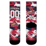 St. Louis Cardinals Socks - Personalized Woodland Camo Red