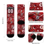 Tampa Bay Buccaneers Socks Custom Scattered Icons Red Best Selling