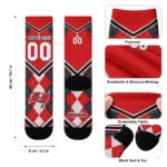 Tampa Bay Buccaneers Socks Customized Argyle Pattern Red Best Selling