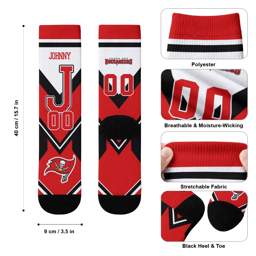 Tampa Bay Buccaneers Socks Personalized Arrow Blocks Red High Quality Tampa Bay Buccaneers Socks Personalized Arrow Blocks Red High Quality