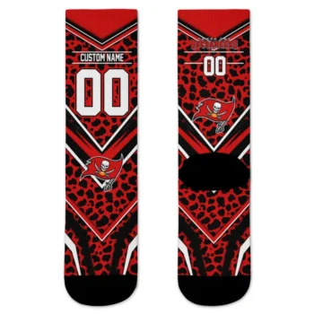 Tampa Bay Buccaneers Socks Personalized Leopard Print Red Black Best Selling