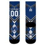 Tampa Bay Lightning Socks Custom Argyle Pattern Blue Best Selling