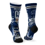 Tampa Bay Lightning Socks Custom Snowy Scene Blue White Best Selling
