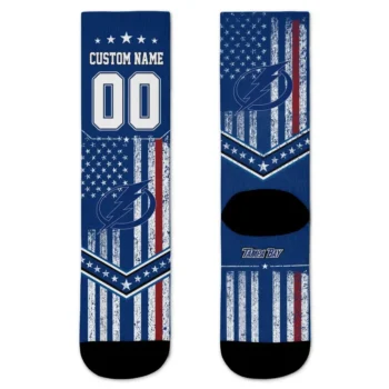Tampa Bay Lightning Socks Custom Star Stripes Blue White Best Selling