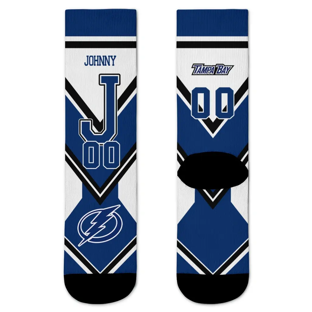 Tampa Bay Lightning Socks Customized Arrow Blocks Blue Best Selling Tampa Bay Lightning Socks Customized Arrow Blocks Blue Best Selling