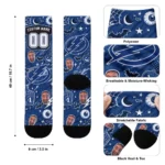 Tampa Bay Lightning Socks Personalized Scattered Icons Blue Best Selling