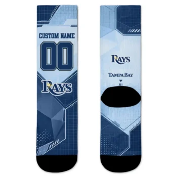 Tampa Bay Rays Socks Custom Geometric Tech Navy Best Selling