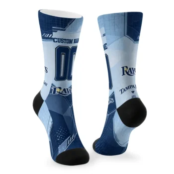 Tampa Bay Rays Socks Custom Geometric Tech Navy Fashion Forward