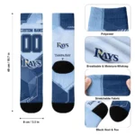 Tampa Bay Rays Socks Custom Geometric Tech Navy Best Selling